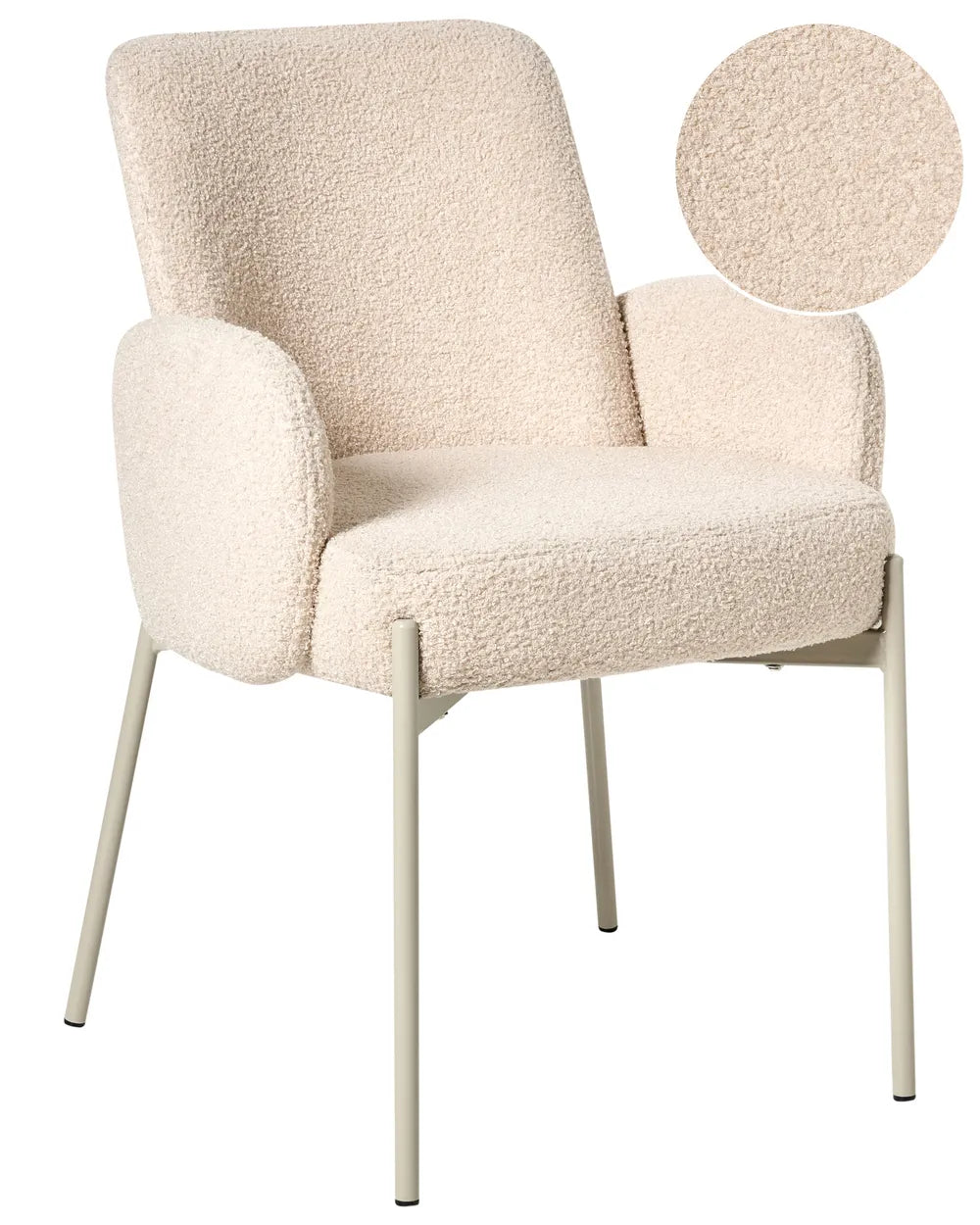 Dining Chair Boucle Light Beige Howdy