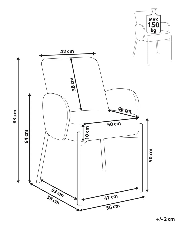 Dining Chair Boucle Light Beige Howdy