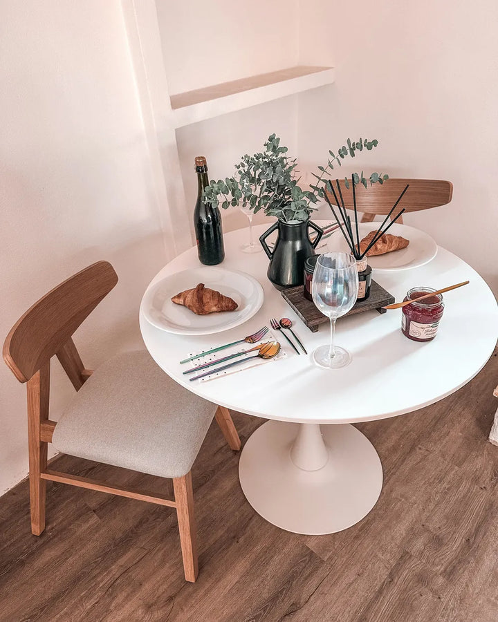 Set of 2 Dining Chairs Wood Light Brown/ Grey David