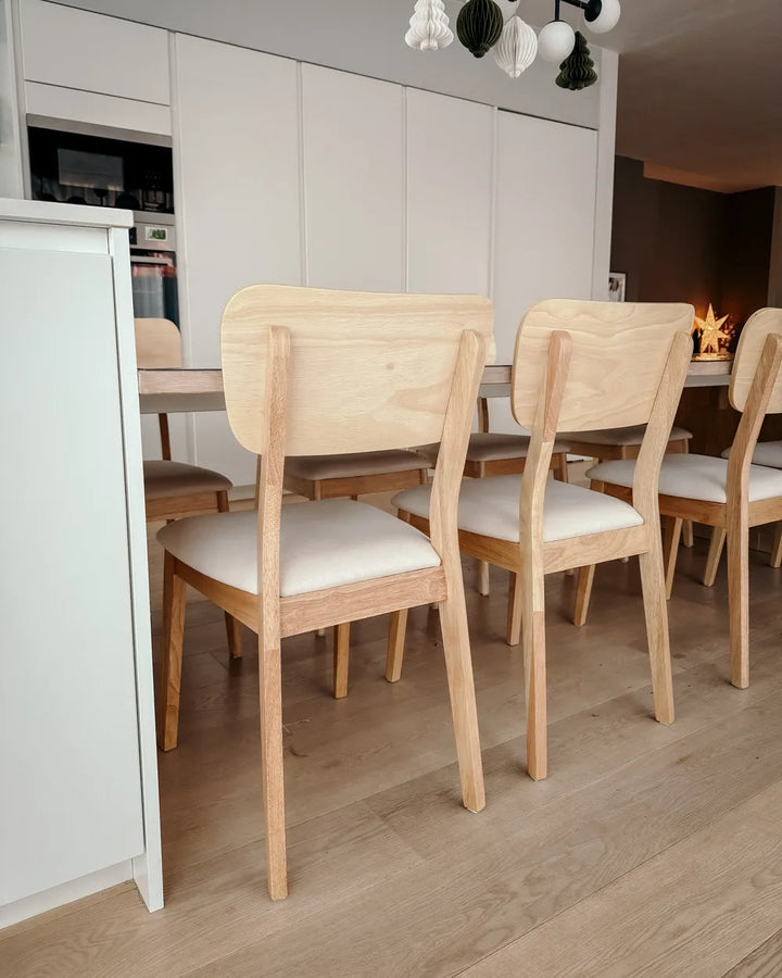 Set of 2 Dining Chairs Wood Light Brown/ Beige Chace