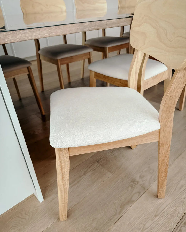 Set of 2 Dining Chairs Wood Light Brown/ Beige Chace