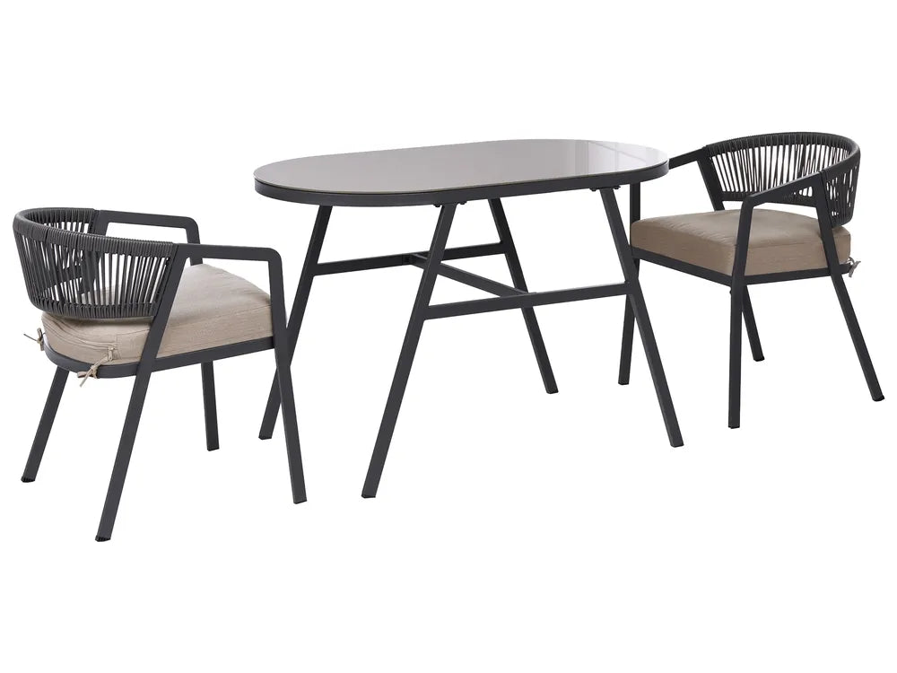 Bistro Set Metal Grey Byrel