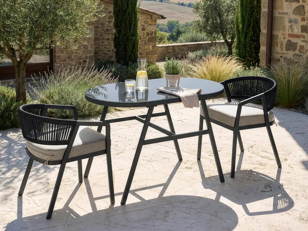 Bistro Set Metal Grey Byrel