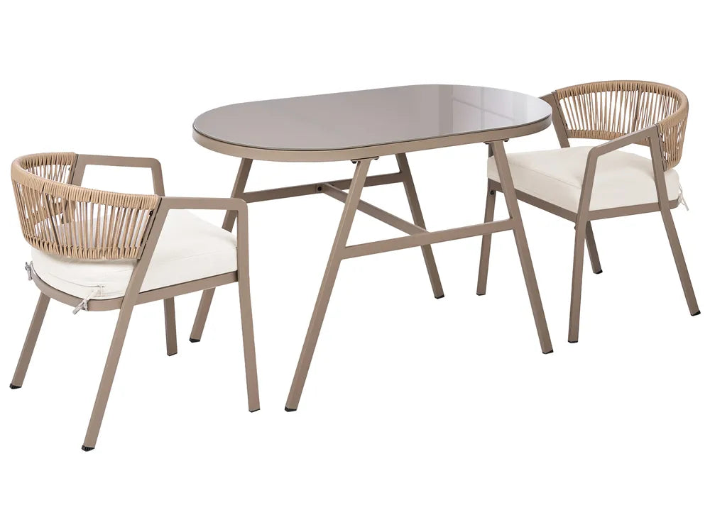 Bistro Set Metal Taupe Byrel