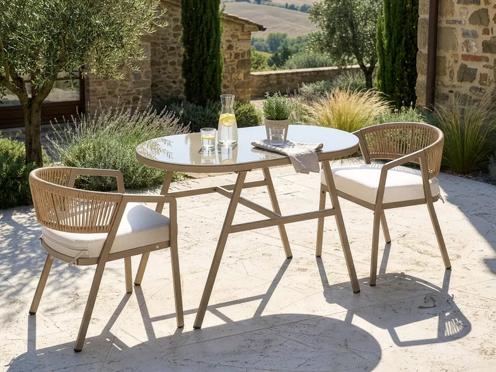 Bistro Set Metal Taupe Byrel