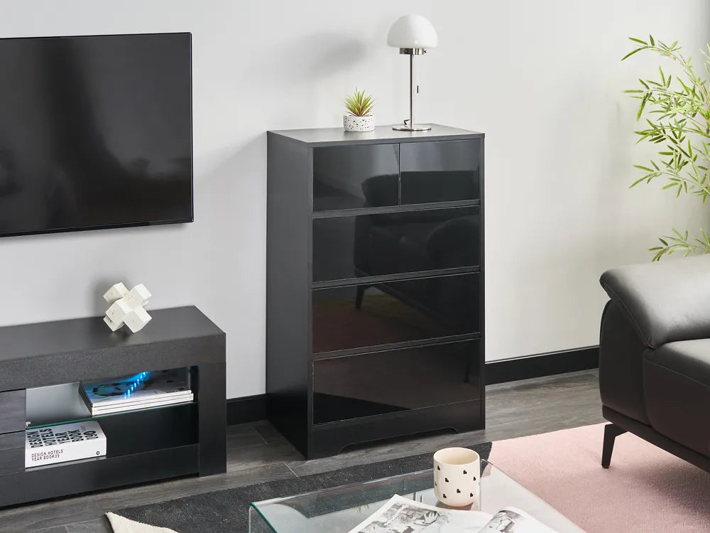 5 Drawer Chest Black Taylor