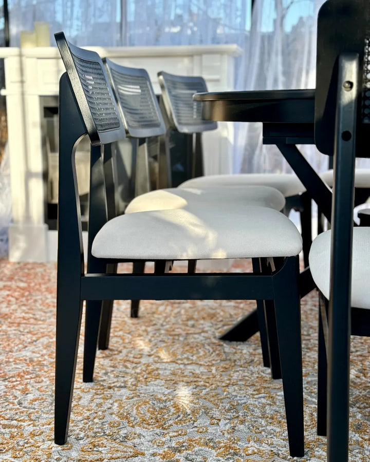 Set of 2 Dining Chairs Wood Black Claire