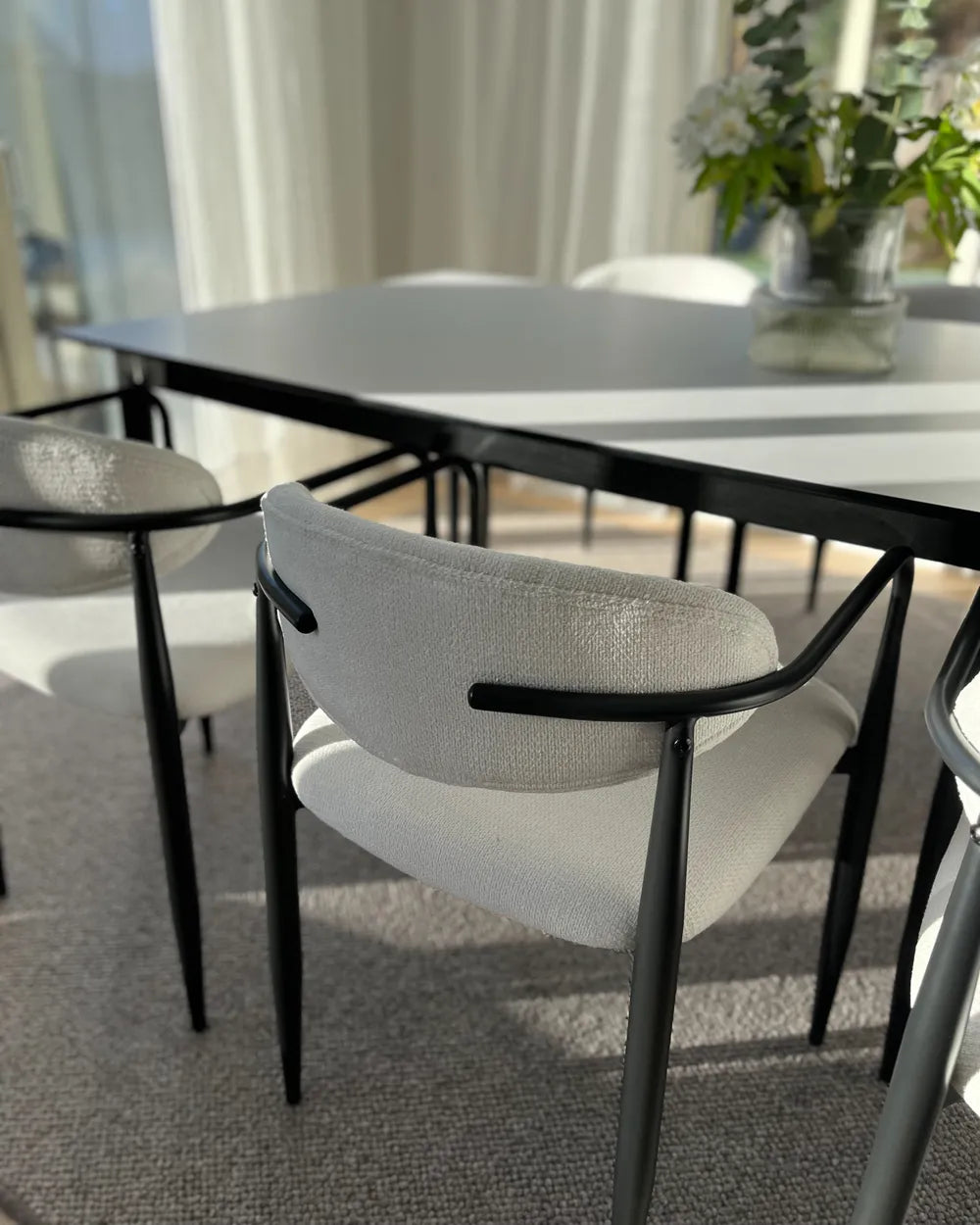 Set of 2 Dining Chairs Fabric Off-White Naomi