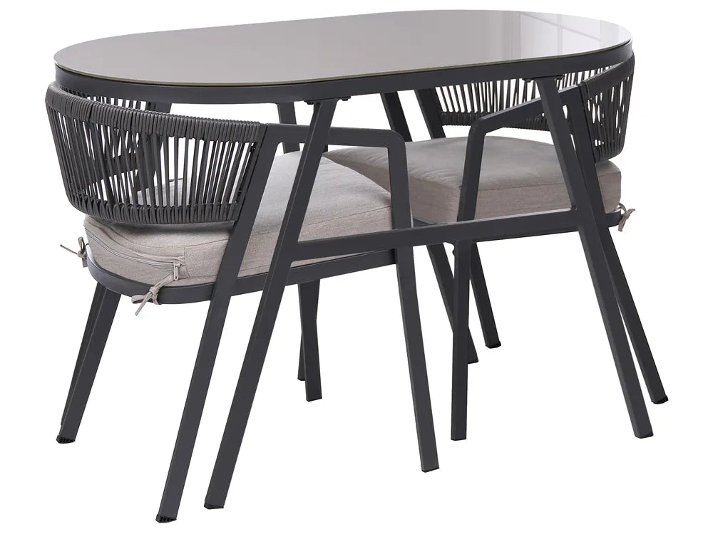 Bistro Set Metal Grey Byrel