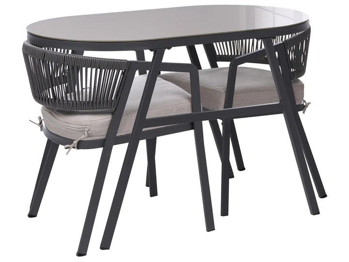 Bistro Set Metal Grey Byrel