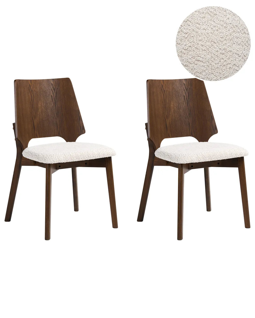Set of 2 Dining Chairs Brown/ Light Beige Dolene