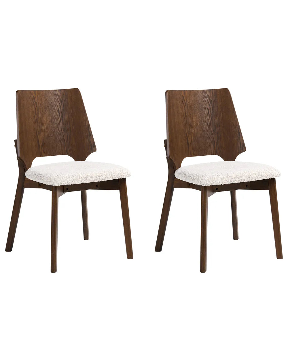 Set of 2 Dining Chairs Brown/ Light Beige Dolene