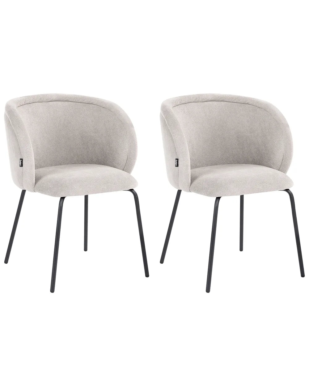 Set of 2 Dining Chairs Fabric Off-White Myxi