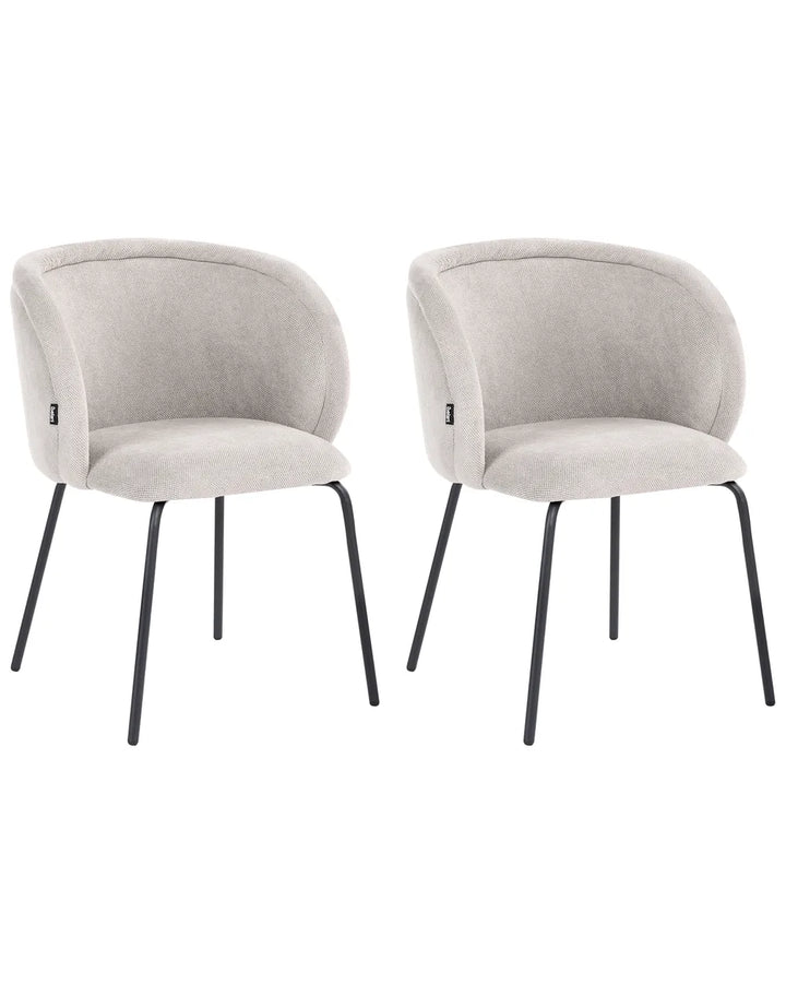 Set of 2 Dining Chairs Fabric Off-White Myxi