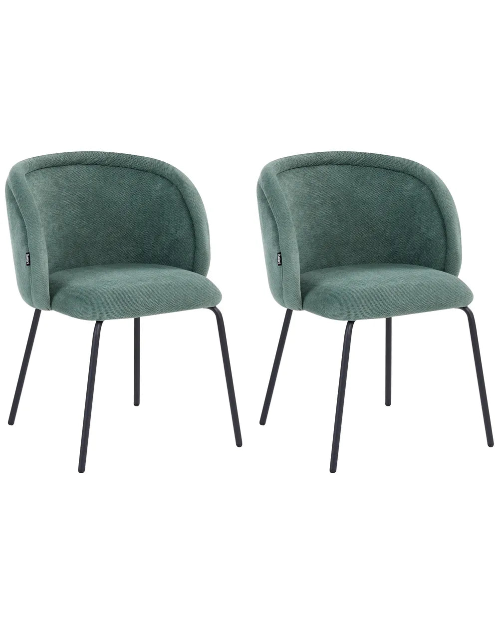 Set of 2 Dining Chairs Fabric Light Green Myxi