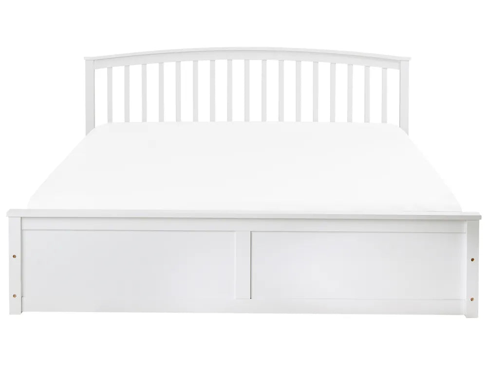 Ottoman Bed Pine Wood 180 x 200 cm (EU Super King) White Lara