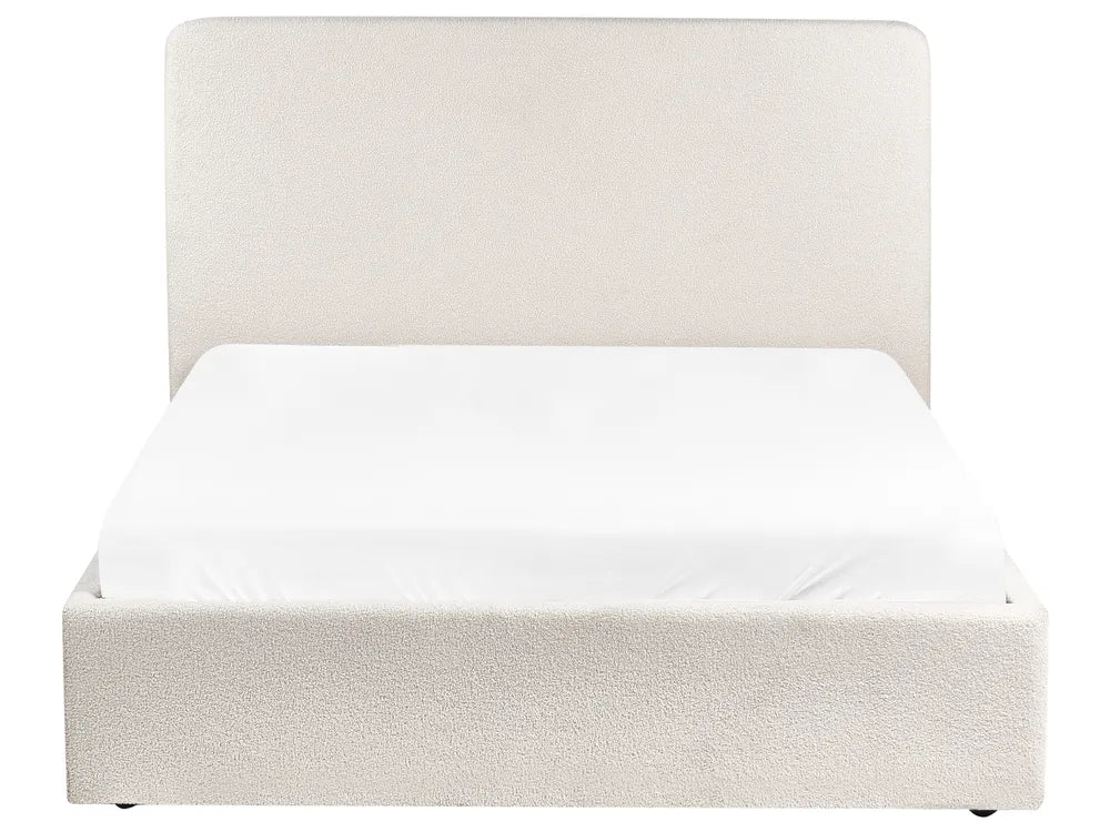 Ottoman Bed Boucle 140 x 200 cm (EU Double) Off-White Luke