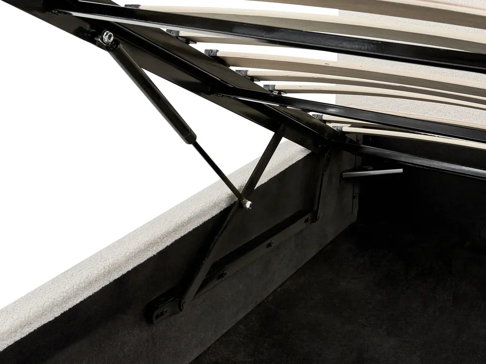 Ottoman Bed Boucle 140 x 200 cm (EU Double) Off-White Luke