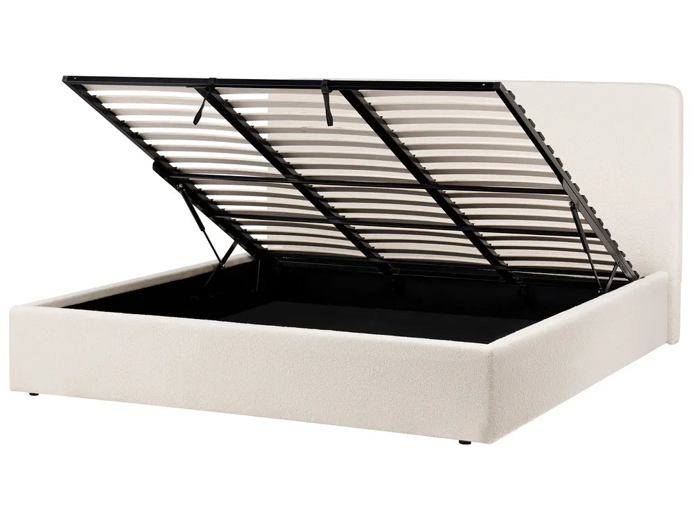 Ottoman Bed Boucle 180 x 200 cm (EU Super King) Off-White Luke