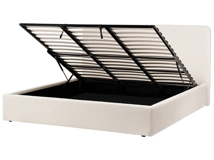 Ottoman Bed Boucle 180 x 200 cm (EU Super King) Off-White Luke