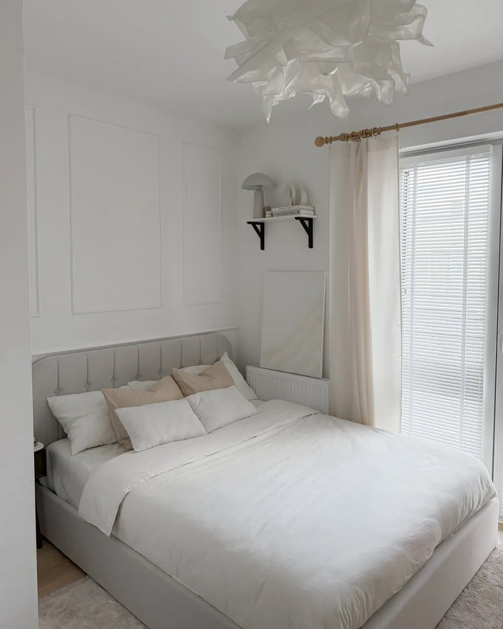 Ottoman Bed Fabric 160 x 200 cm (EU King Size) Off-White Fallon