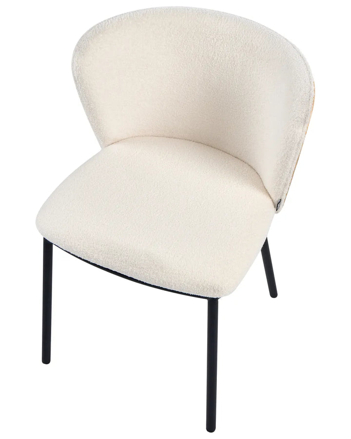 Set of 2 Dining Chairs Boucle Off-White Chicago