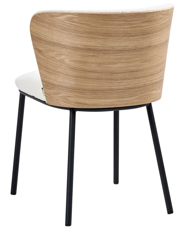 Set of 2 Dining Chairs Boucle Off-White Chicago