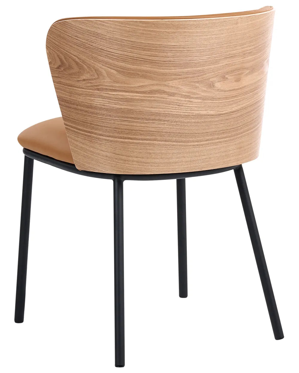 Set of 2 Dining Chairs Faux Leather Brown Chicago