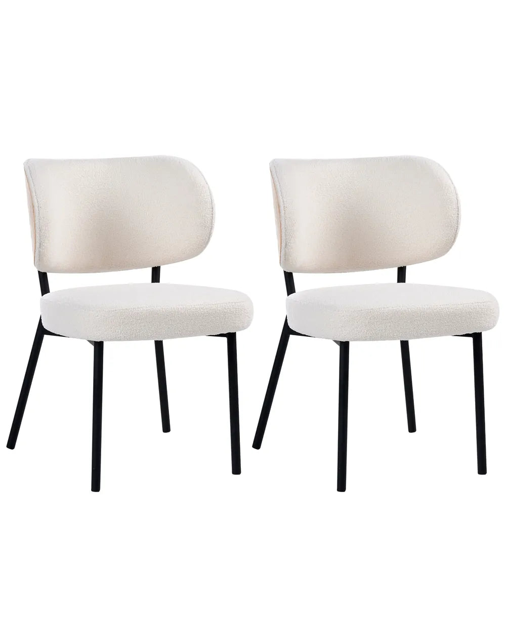 Set of 2 Dining Chairs Boucle Off-White Jesse