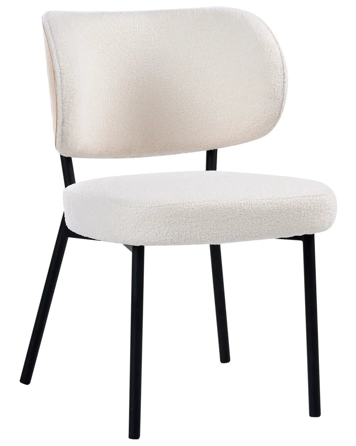 Set of 2 Dining Chairs Boucle Off-White Jesse