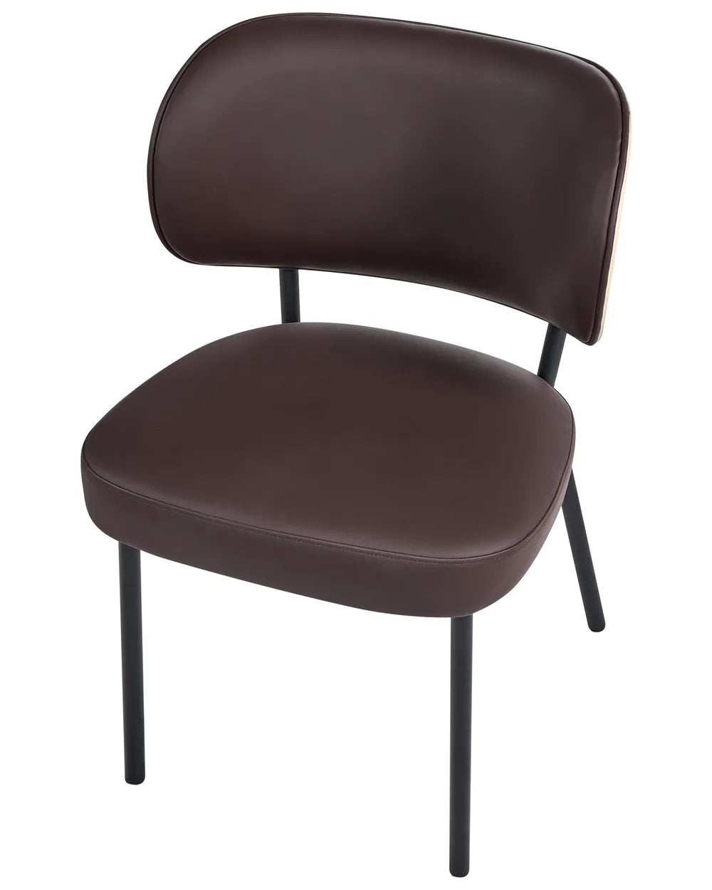 Set of 2 Dining Chairs Faux Leather Dark Brown Jesse