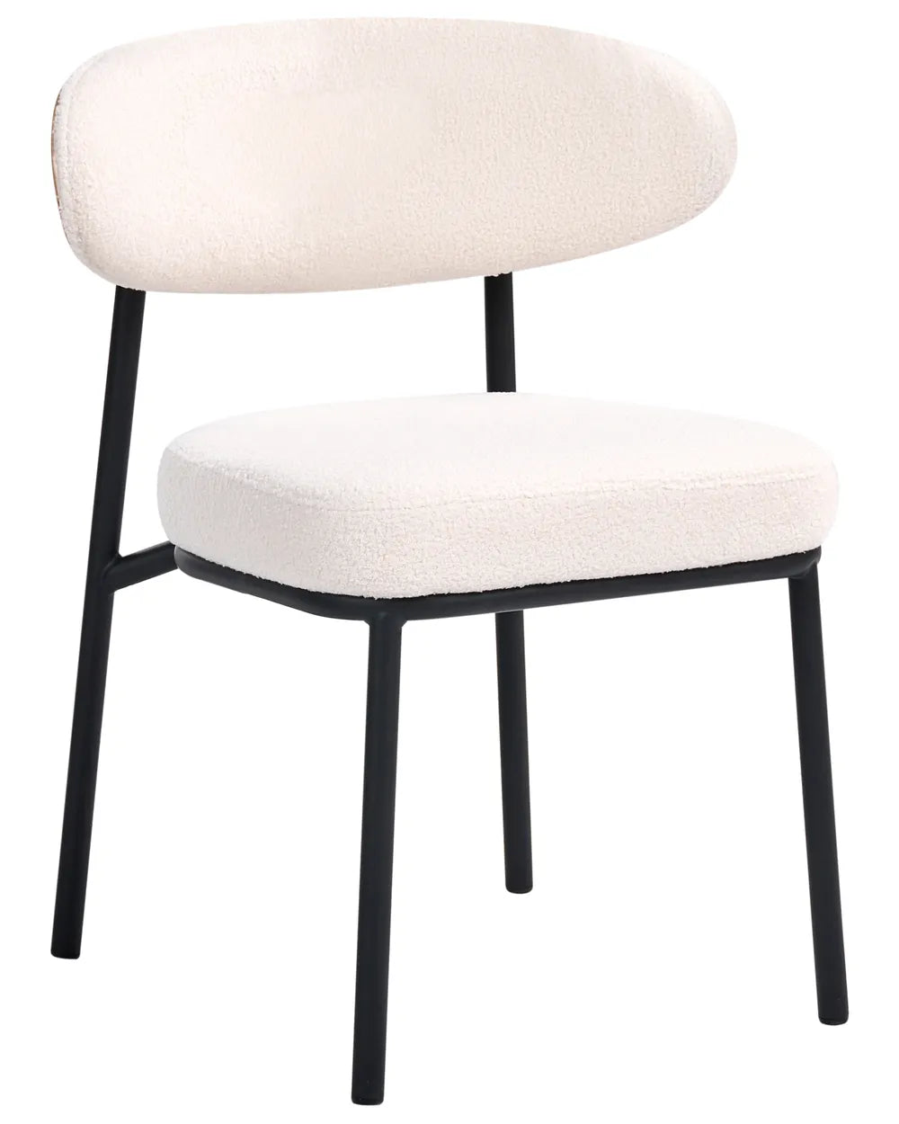Set of 2 Dining Chairs Boucle Off-White Cole