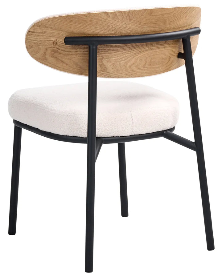 Set of 2 Dining Chairs Boucle Off-White Cole