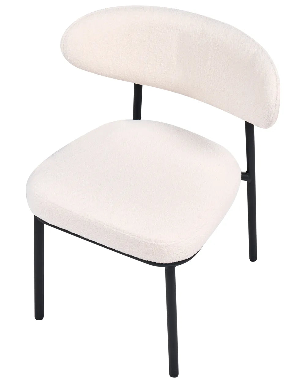Set of 2 Dining Chairs Boucle Off-White Cole