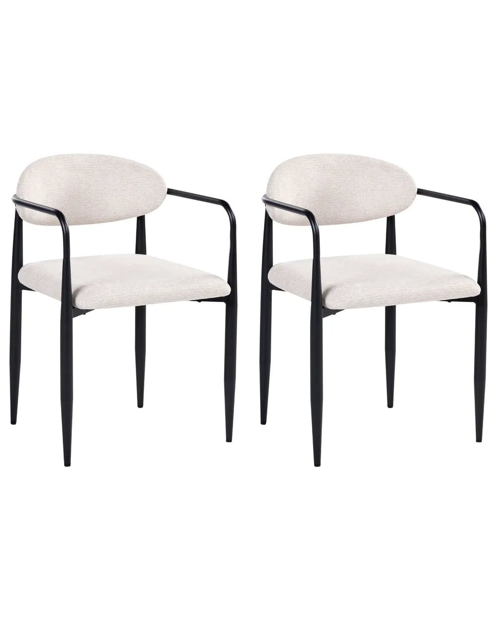 Set of 2 Dining Chairs Fabric Light Beige Naomi