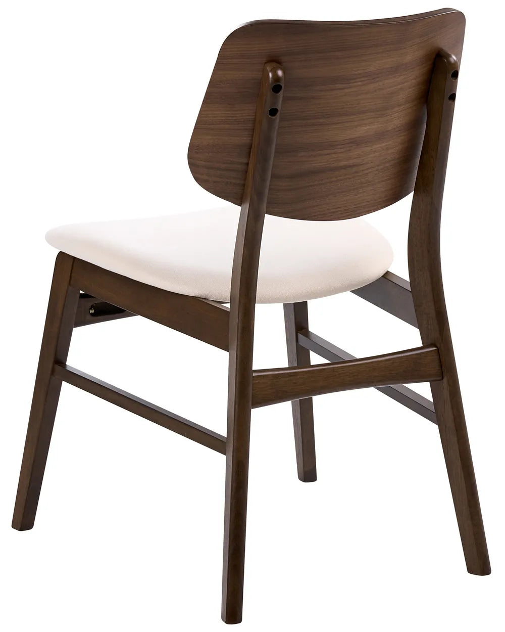 Set of 2 Dining Chairs Fabric Off-White/ Brown Wyl