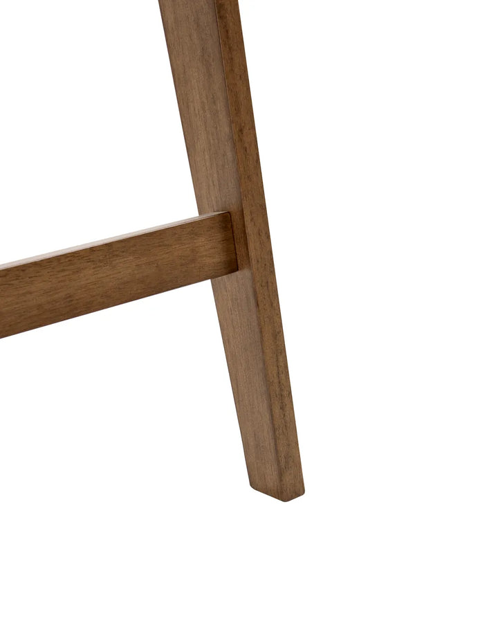 Set of 2 Bar Chairs Wood Brown/ Light Beige Bernie