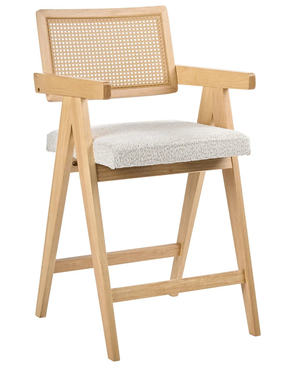 Set of 2 Bar Chairs Wood Light Brown/ Beige Bernie