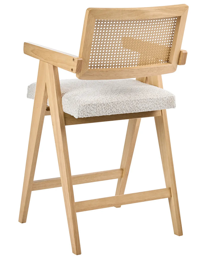 Set of 2 Bar Chairs Wood Light Brown/ Beige Bernie