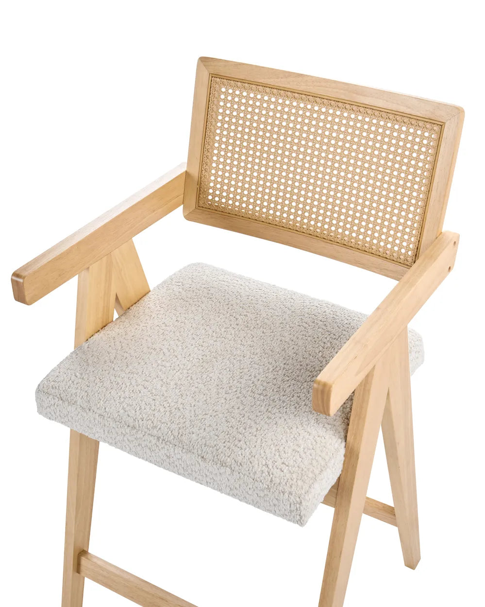 Set of 2 Bar Chairs Wood Light Brown/ Beige Bernie