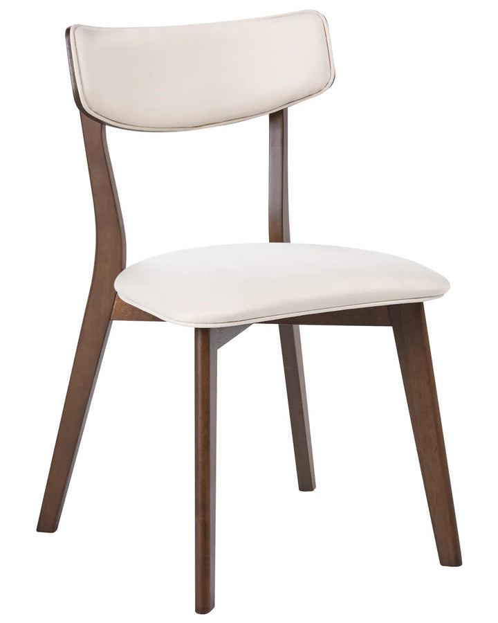 Set of 2 Dining Chairs Wood Off-White/ Brown Niki