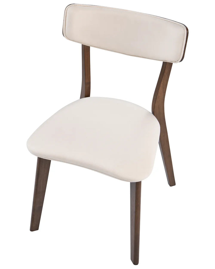 Set of 2 Dining Chairs Wood Off-White/ Brown Niki