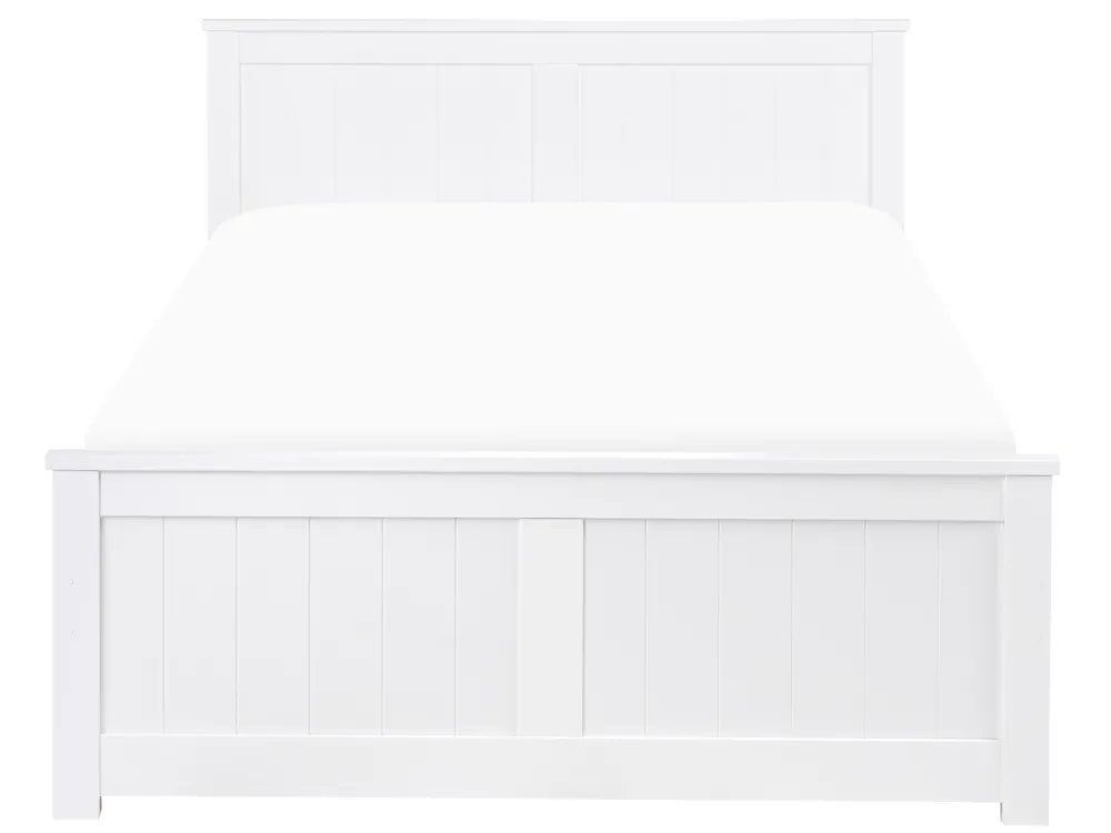 Bed Pine Wood  140 x 200 cm (EU Double) White Jia