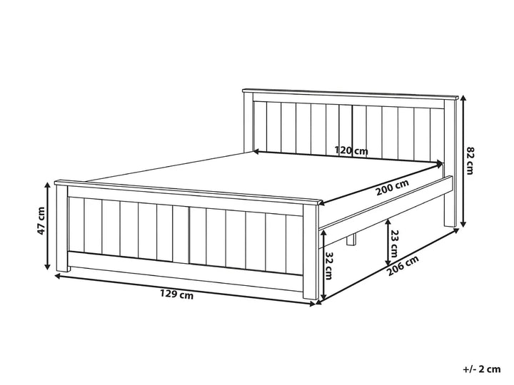 Bed Pine Wood 120 x 200 cm (EU Small Double) White Jia