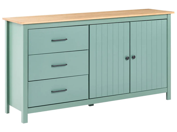 2 Door Sideboard Pine Wood Green Sofia