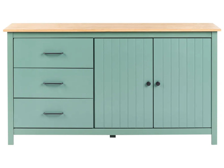 2 Door Sideboard Pine Wood Green Sofia