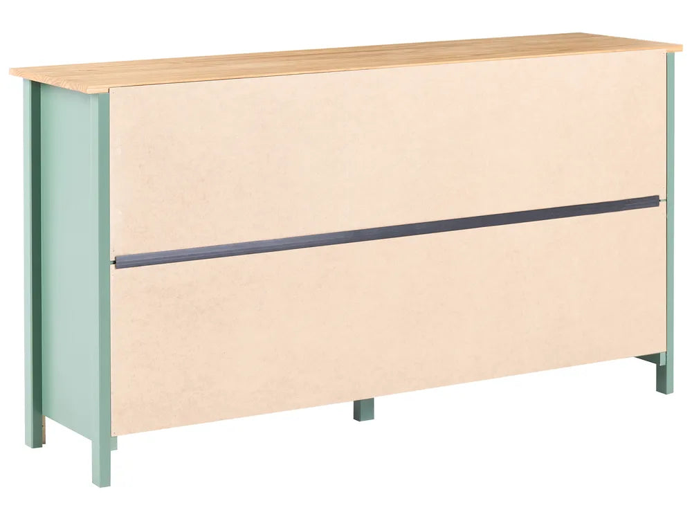 2 Door Sideboard Pine Wood Green Sofia