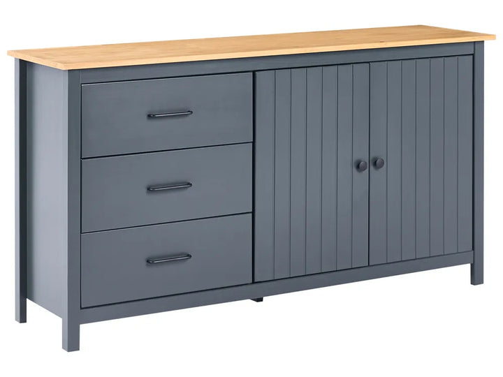 2 Door Sideboard Pine Wood Dark Blue Sofia