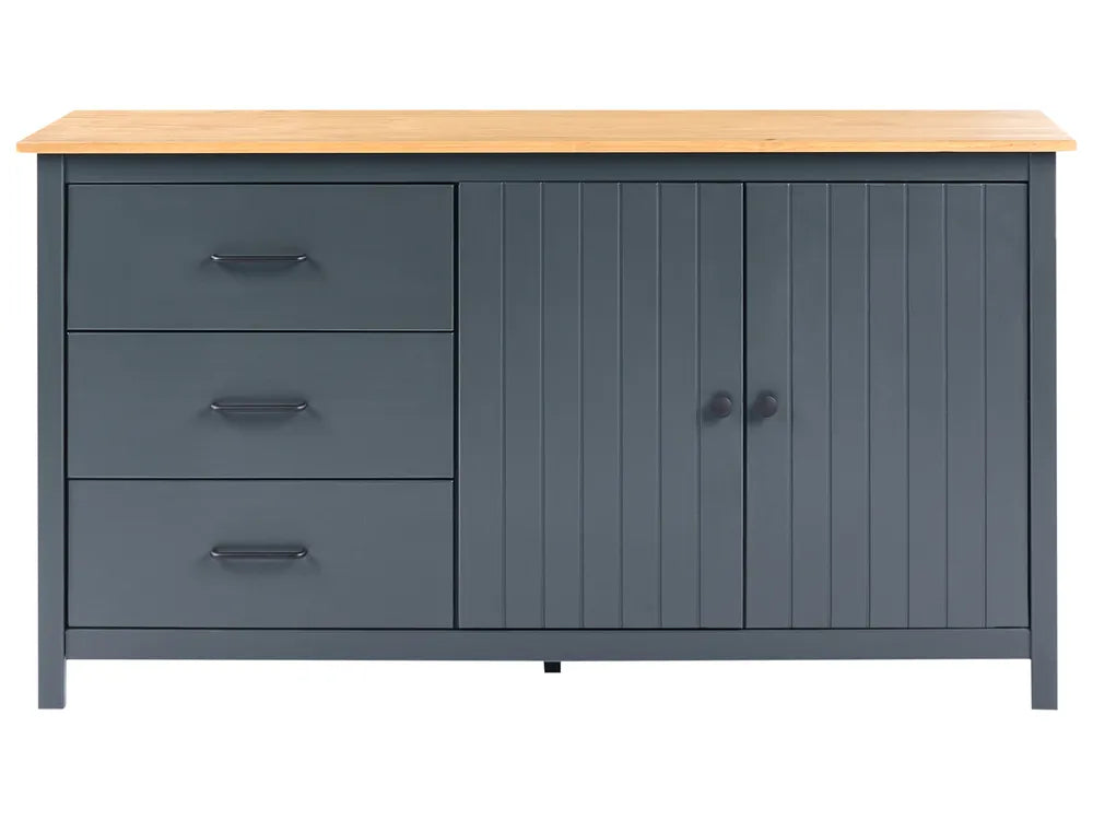 2 Door Sideboard Pine Wood Dark Blue Sofia