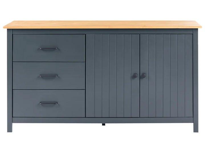 2 Door Sideboard Pine Wood Dark Blue Sofia